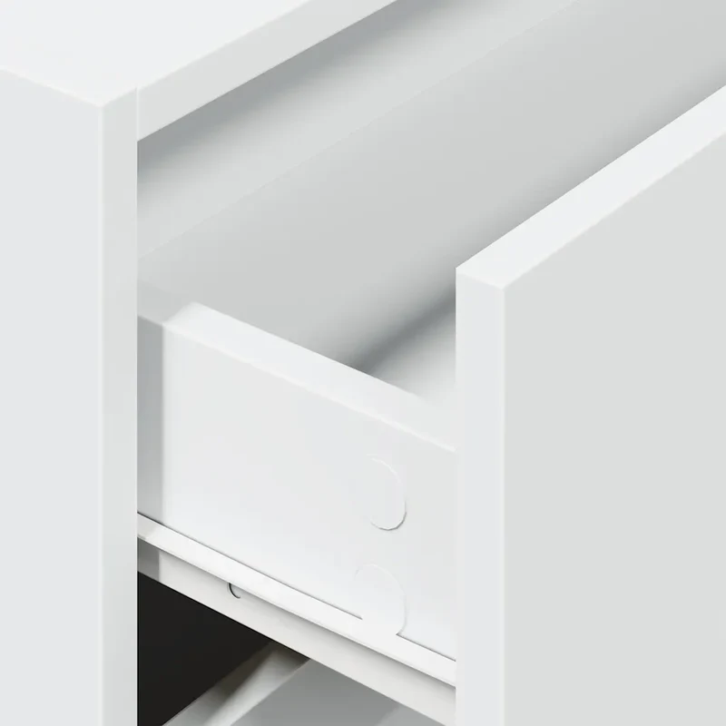 Armoire de rangement empilable 60 x 31 x 40 cm avec 2 tiroirs pratique déco moderne en bois d'ingénierie blanc 02_0051188
