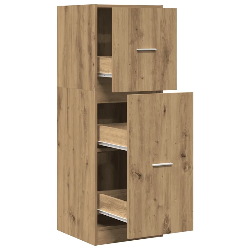 Armoire d'apothicaire multifonctionnelle rangement cuisine 40 x 41 x 118 cm en bois d'ingénierie chêne artisanal 02_0050645