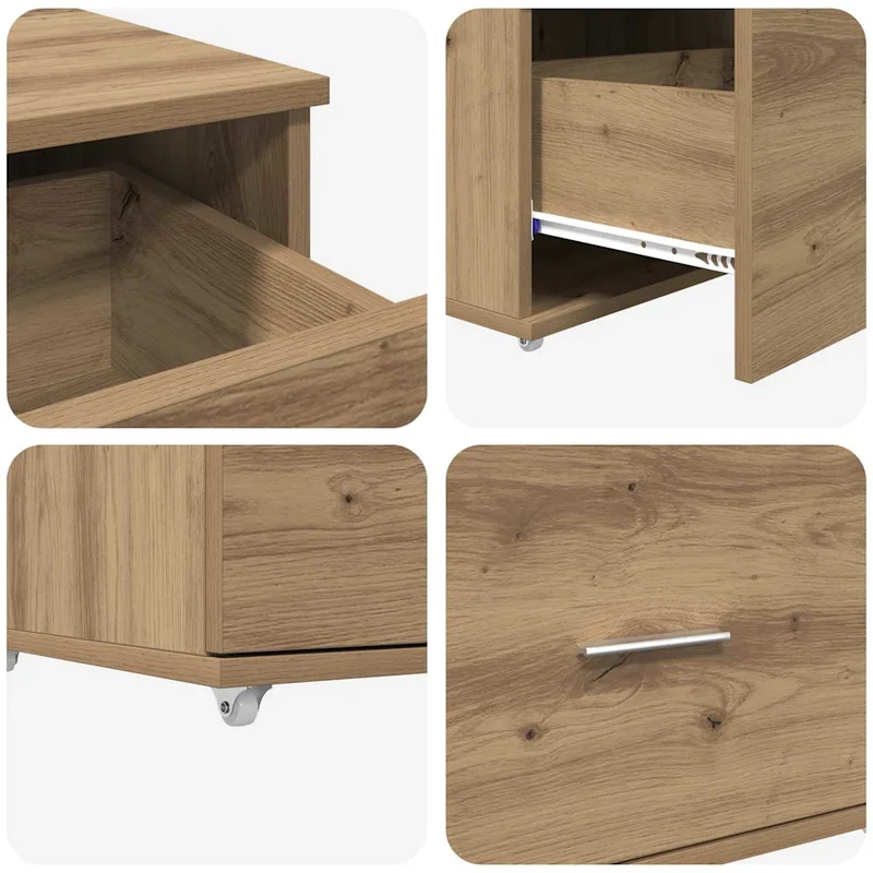 Armoire à tiroirs moderne pratique salon bureau 55 x 45 x 31 cm en bois d'ingénierie chêne artisanal 02_0052200
