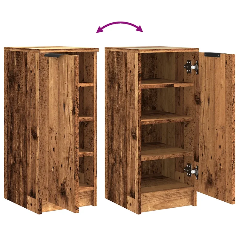 Armoire à chaussures avec porte rangement pratique 29,5 x 35 x 70 cm style contemporain en bois d'ingénierie vieux bois 02_0050990