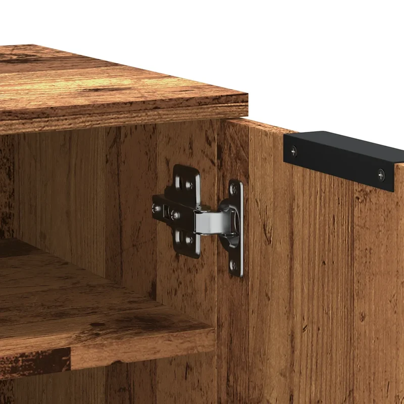 Armoire à chaussures avec porte rangement pratique 29,5 x 35 x 70 cm style contemporain en bois d'ingénierie vieux bois 02_0050990