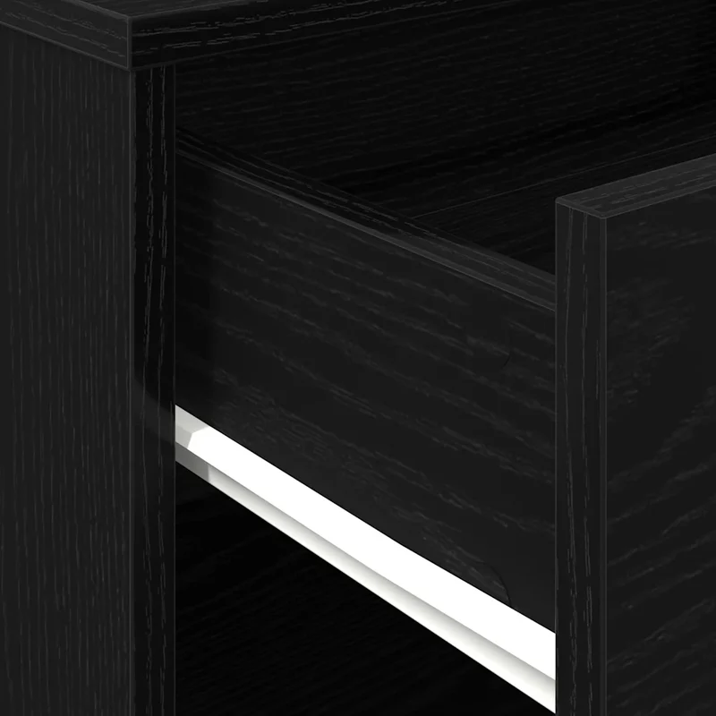 Armoire de rangement moderne avec roues 46 x 36 x 59 cm grand espace de stockage style contemporain en bois d'ingénierie noir 02_0051910