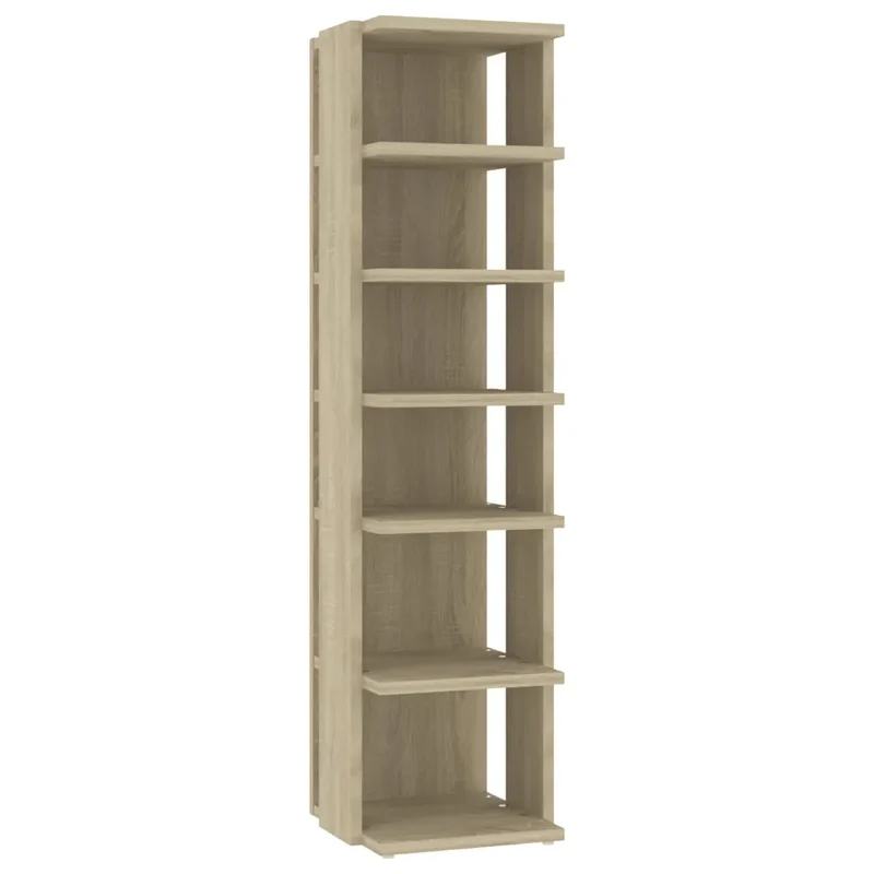 Armoire à chaussures 27,5 x 27 x 102 cm 6 étagères gain de place style moderne en bois d'ingénierie chêne sonoma 02_0047937