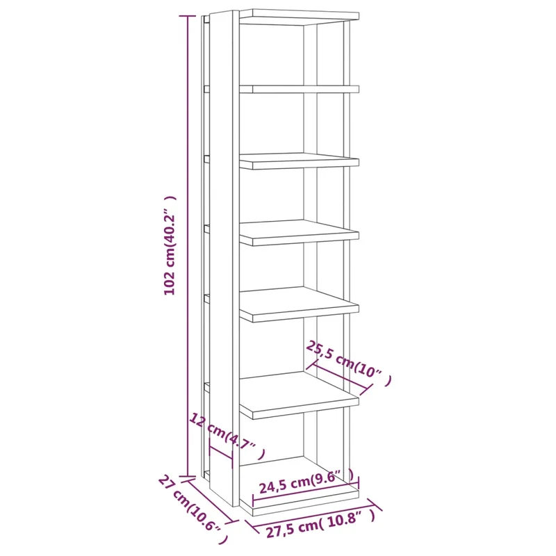 Armoire à chaussures 27,5 x 27 x 102 cm 6 étagères gain de place style moderne en bois d'ingénierie chêne sonoma 02_0047937