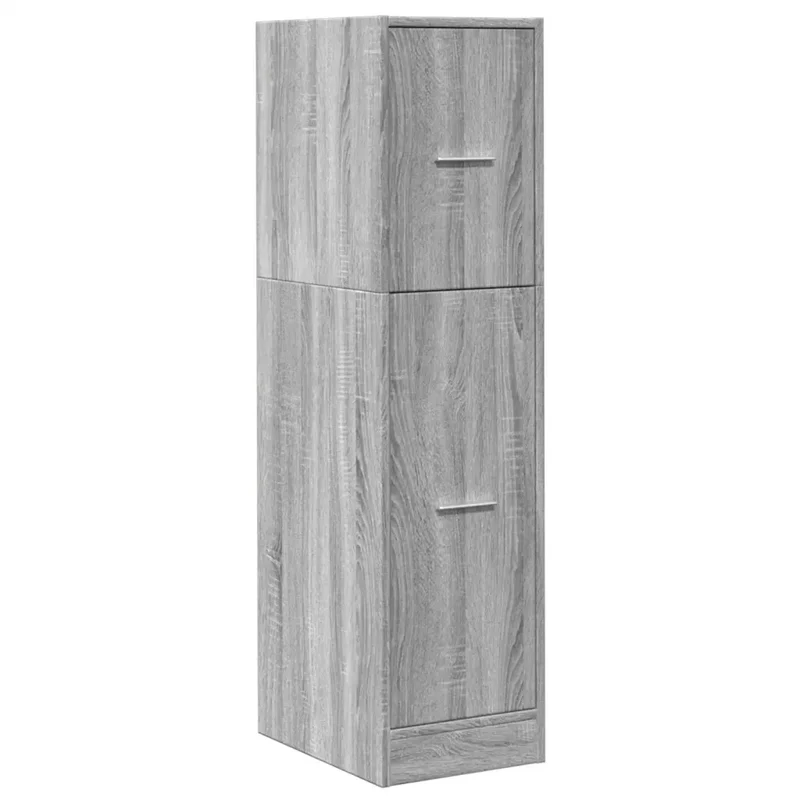 Armoire apothicaire classique multifonctionnelle rangement 30 x 41 x 118 cm en bois d'ingénierie gris 02_0050615