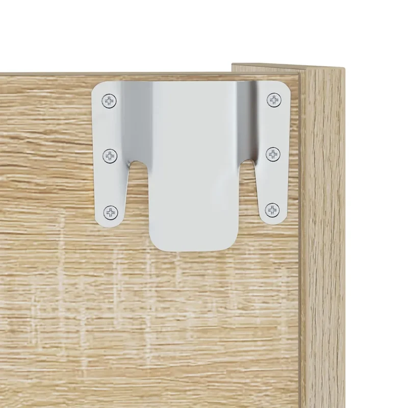 Armoire à chaussures murale moderne 60 x 18 x 60 cm rangement pratique 2 étagères en aggloméré chêne sonoma 02_0047887