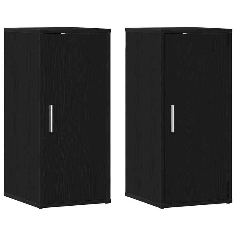 Lot de 2 armoires à chaussures pratique 32 x 35 x 70 cm rangement flexible décoration en bois d'ingénierie noir 02_0051803