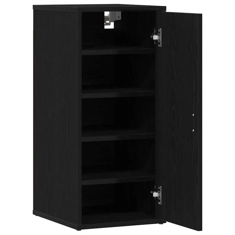 Lot de 2 armoires à chaussures pratique 32 x 35 x 70 cm rangement flexible décoration en bois d'ingénierie noir 02_0051803
