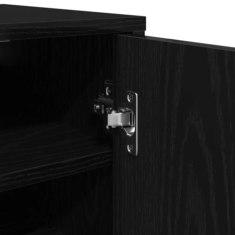 Lot de 2 armoires à chaussures pratique 32 x 35 x 70 cm rangement flexible décoration en bois d'ingénierie noir 02_0051803